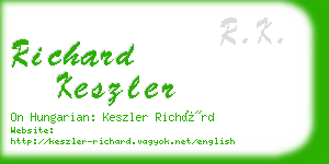 richard keszler business card